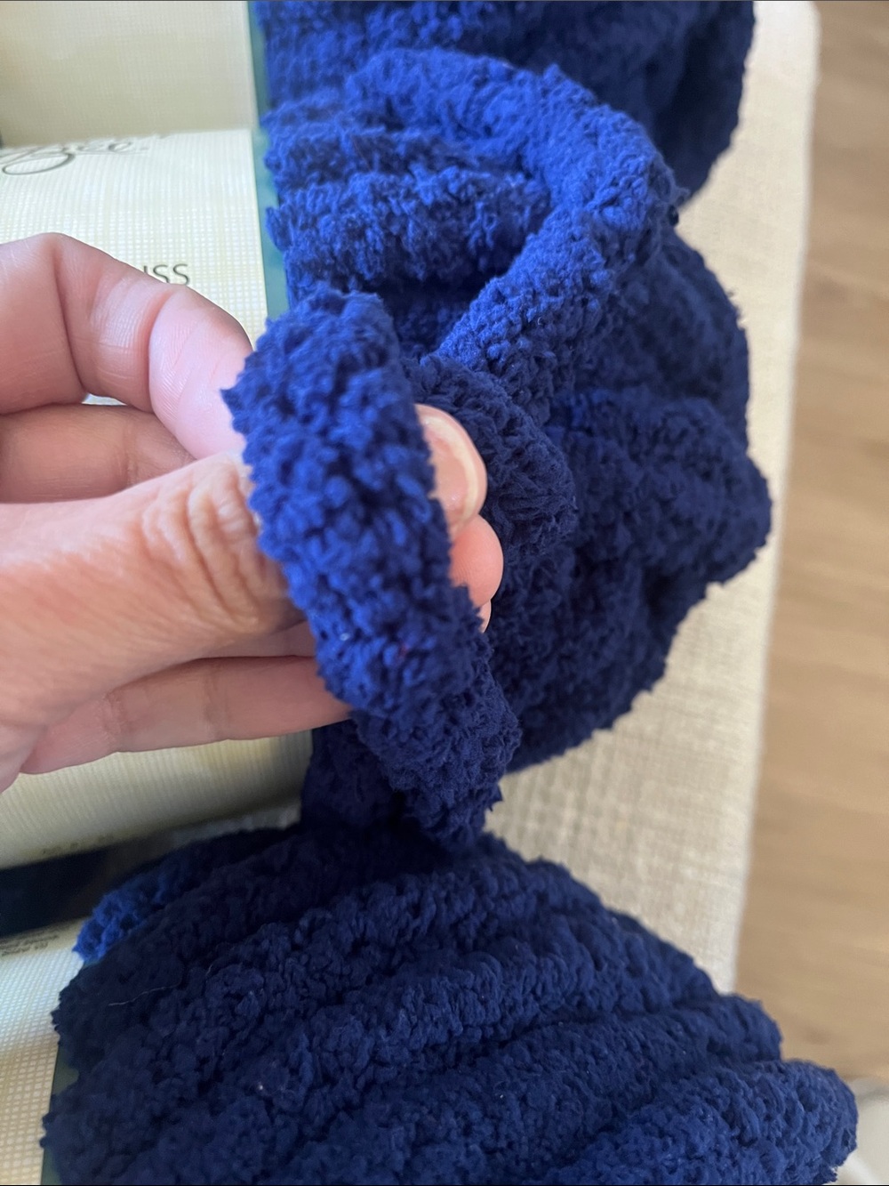 3 Yarn Bee Eternal Bliss Plush Yarn in Navy - Ultra Soft Chenille - Picture 6 of 6